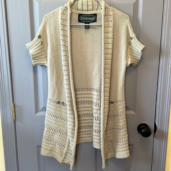 Overland Sweaters - Overland Open Front Short Sleeve Cardigan